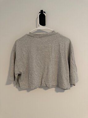 Abercrombie & Fitch Gray Oversized Crop Tee XS